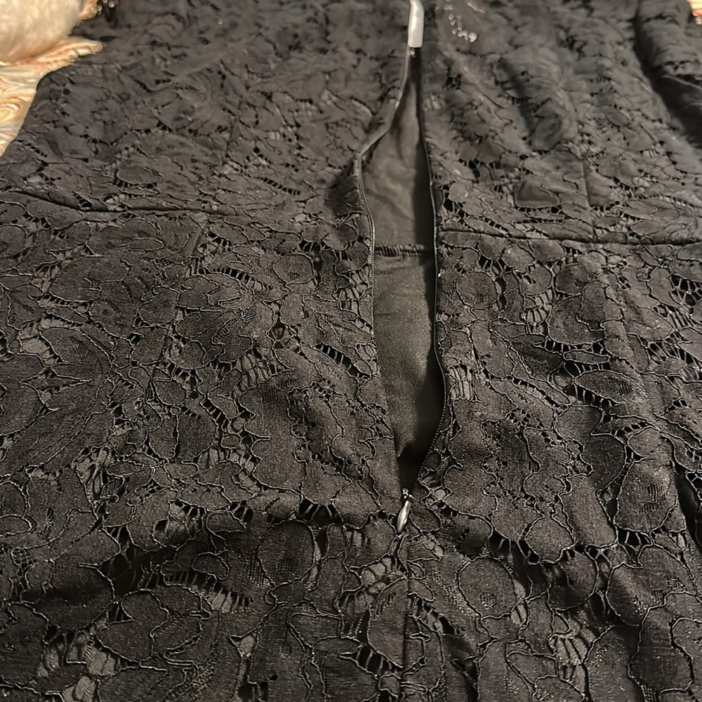 NWT MEROKEETY Women's Sleeveless Lace Floral Cocktail Dress Crew Neck black L - Picture 12 of 13